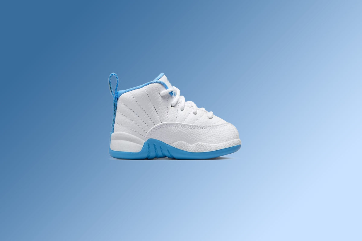 Air Jordan 12 Retro 'Melo' (TD) - White/University Blue/Metallic Silver