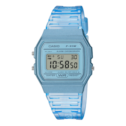 CASIO Quartz Waterproof Sports Unisex Mens Blue Digital F-91WS-2