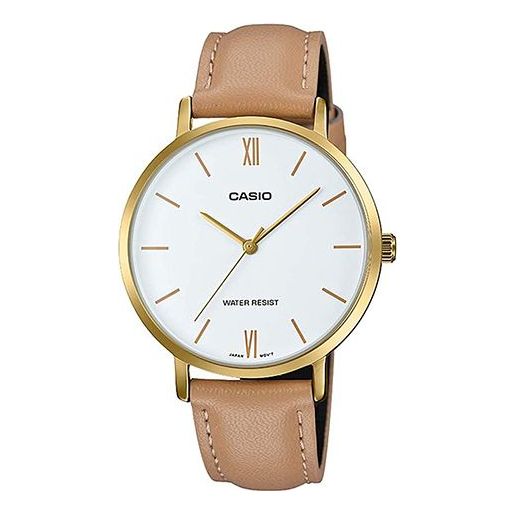 CASIO DRESS Minimalistic Business quartz Watch Brown Analog LTP-VT01GL-7B