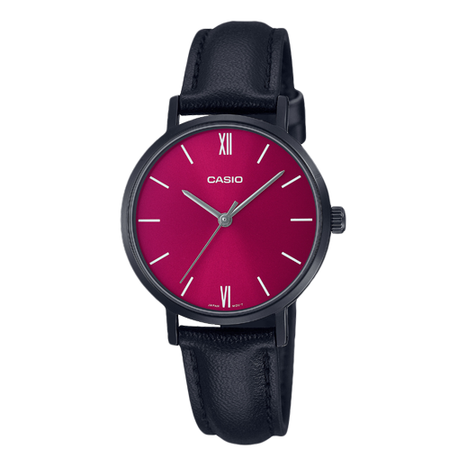 CASIO Minimalistic Fashion Neon Pink Dial Watch Analog LTP-VT02BL-4A