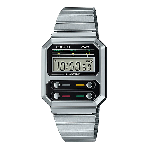 Casio Youth G-Shock Digital Watch 'Silver Black' A100WE-1A