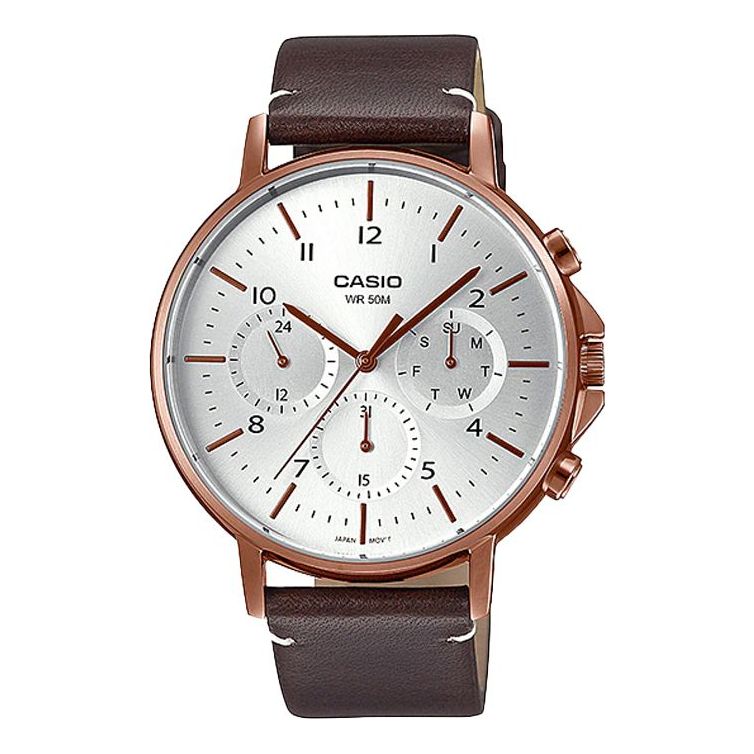 CASIO Male DRESS Japan / South Korea Fashion Sports Rose Gold Analog MTP-E321RL-5AVDF