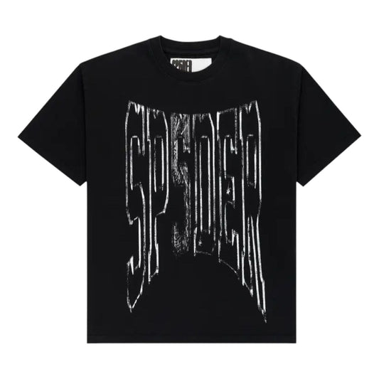 Sp5der Diffused Collegiate T-Shirt 'Black' TE025FW25BLK