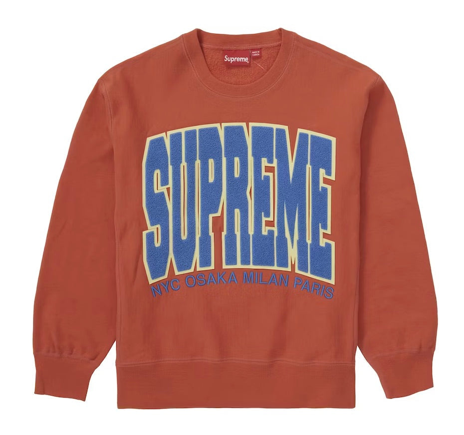 SUPREME CITIES ARC CREWNECK ORANGE