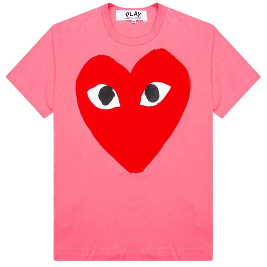 COMME DES GARÇONS PLAY PASTEL RED HEART T-SHIRT PINK
