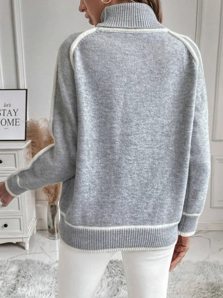 Women's Turtleneck pullover long-sleeved casual sweater