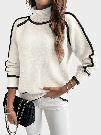 Women's Turtleneck pullover long-sleeved casual sweater