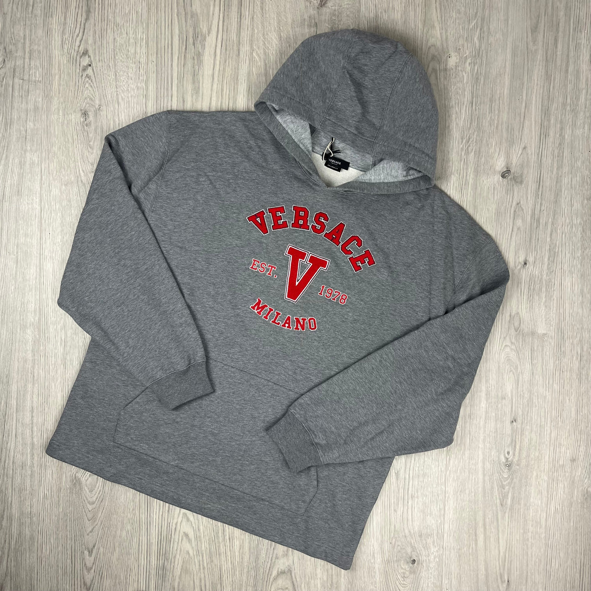 Versace Oversized College Hoodie - Grey