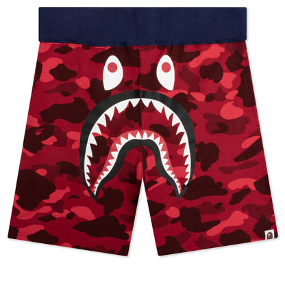 Crazy Camo Shark Sweat Shorts - Red
