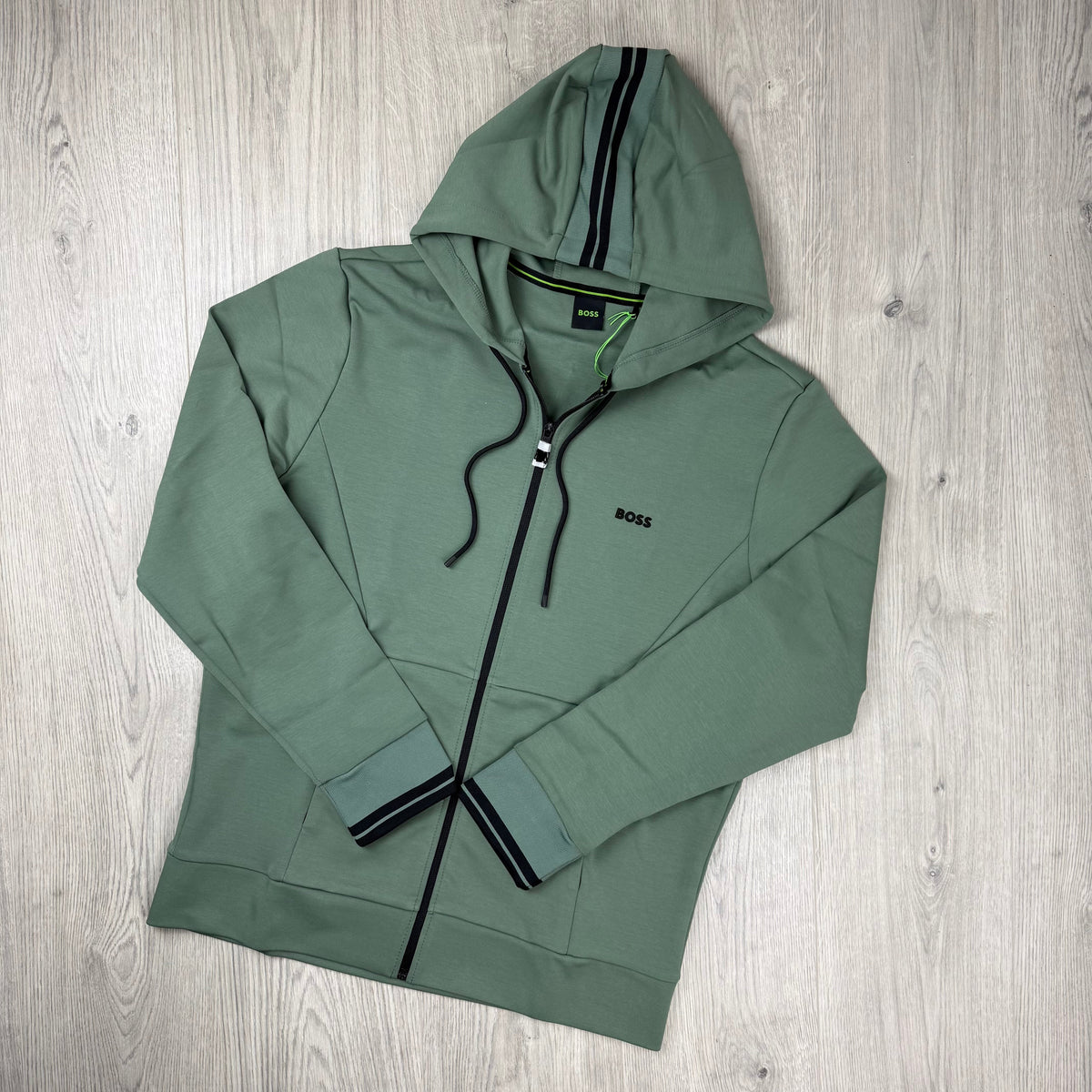 Hugo Boss Zip Hoodie - Open Green