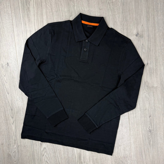 Hugo Boss Long Sleeve Polo Shirt - Black