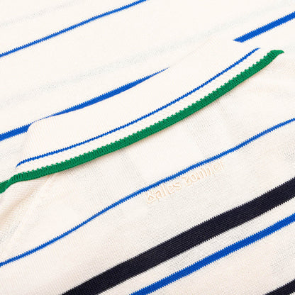 adidas Originals x Wales Bonner Knit Polo - Wonder White/Green/Blue Bird
