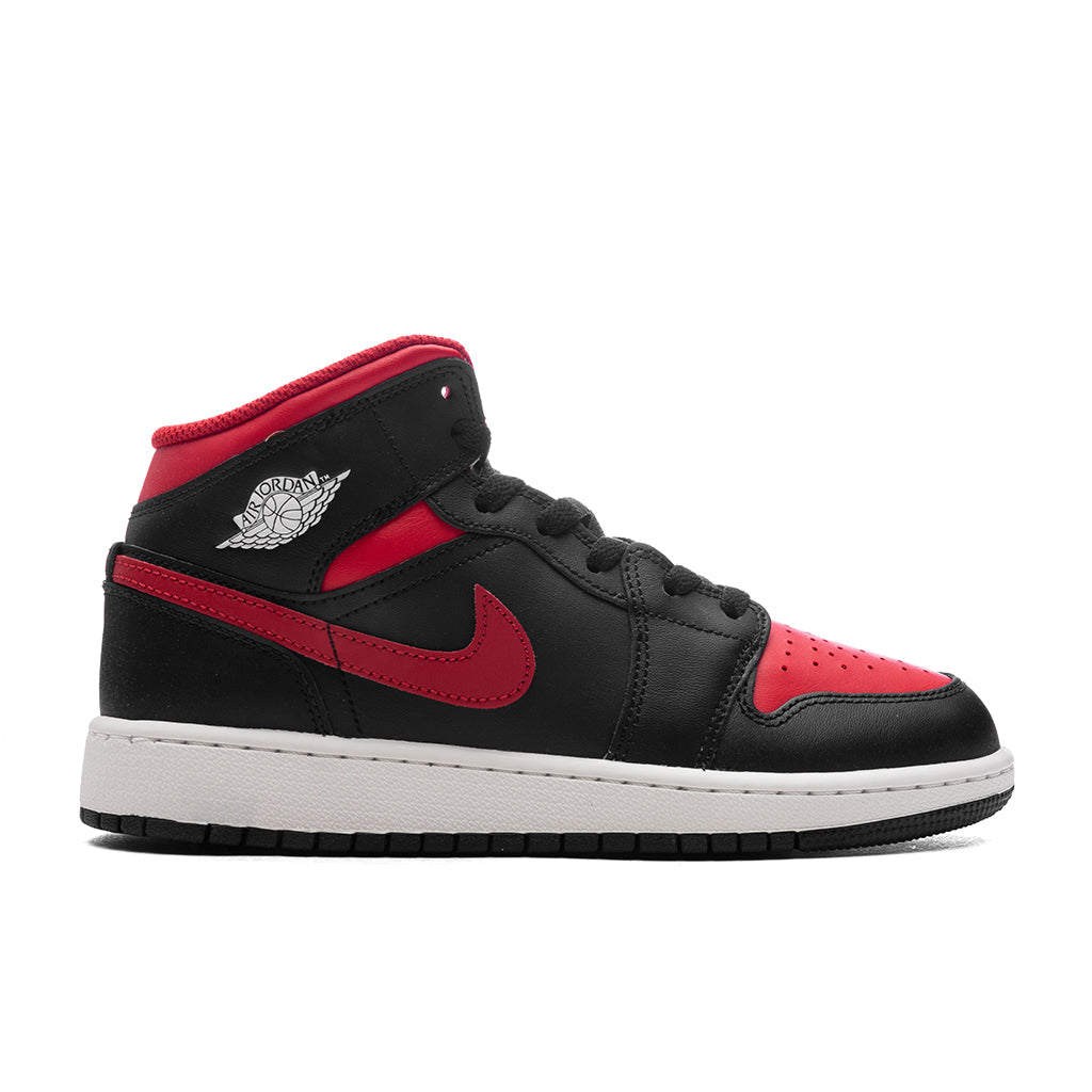 Air Jordan 1 Mid (GS) - Black/Varsity Red/Summit White