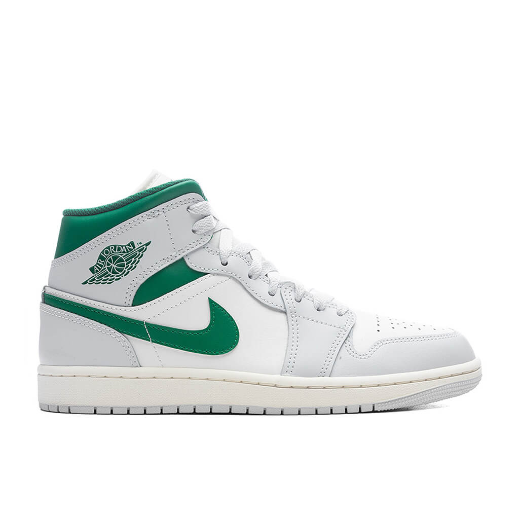 Air Jordan 1 Mid (GS) - Summit White/Pine Green/Pure Platinum