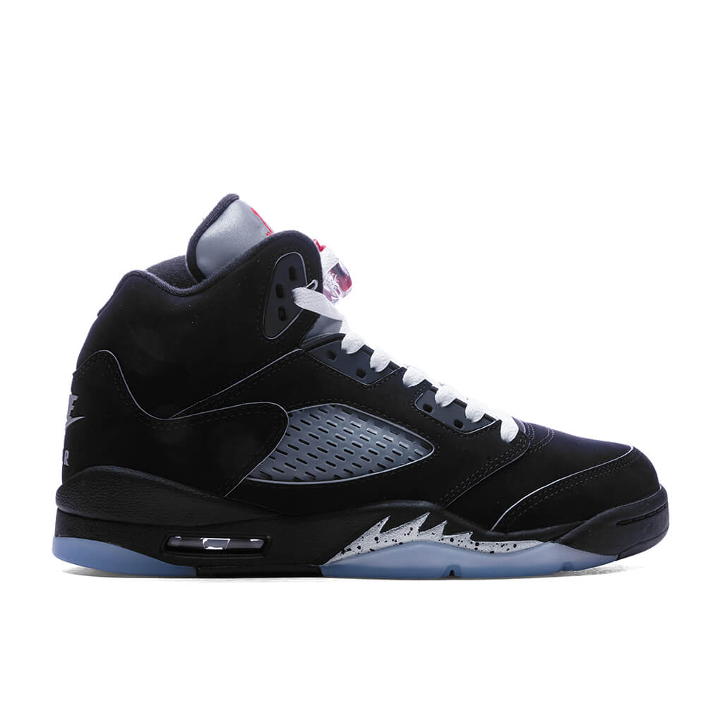Air Jordan 5 Retro OG 'Black Metallic Reimagined' (GS) - Black/White/Metallic Silver/Fire Red