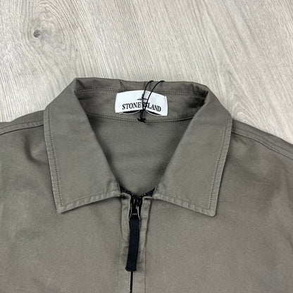 Stone Island Zip Overshirt - Walnut