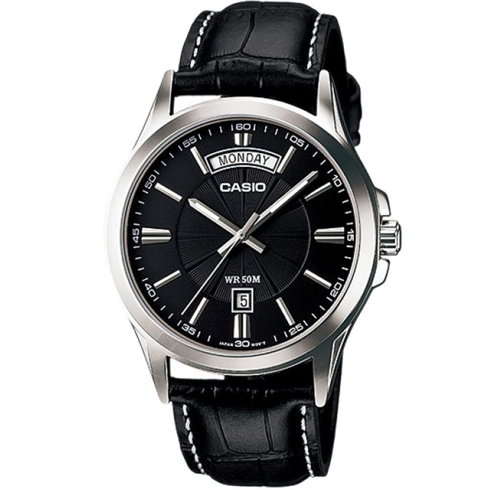 CASIO Male DRESS Japan / South Korea Fashion Waterproof Mens Black Analog MTP-1381L-1A