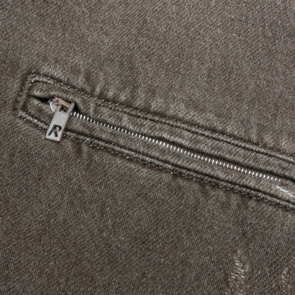 Collared Denim Jacket - Washed Olive