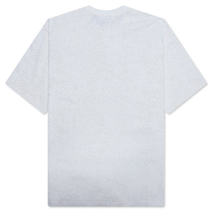 Crack Print Pattern Logo Relaxed Fit Tee - White