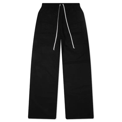 Creatch Wide Cargo Drawstring Pants - Black