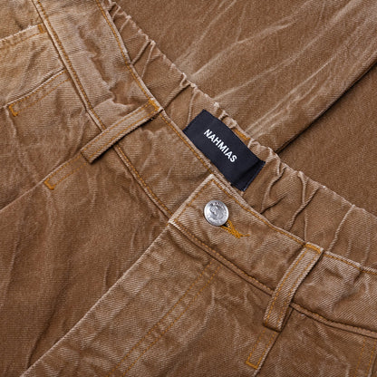Denim Oversized Cargos - Brown Wash