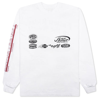 Feature x Honor The Gift Fastest Rides L/S Tee - White
