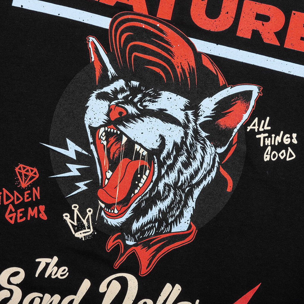 Feature x Sand Dollar Black Cat Tee - Black