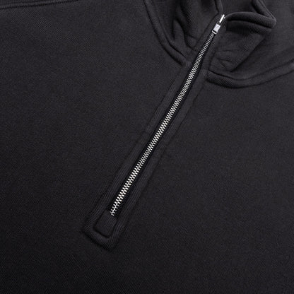 Fleece Raglan Zip Mock - Washed Black