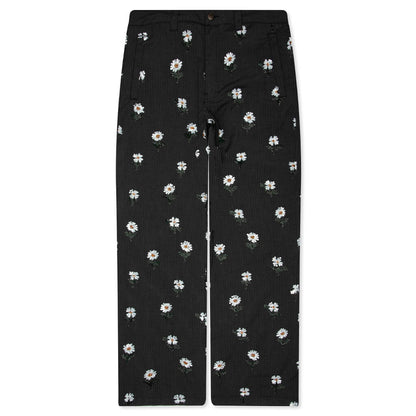 Flowers Beaded Pant - Black