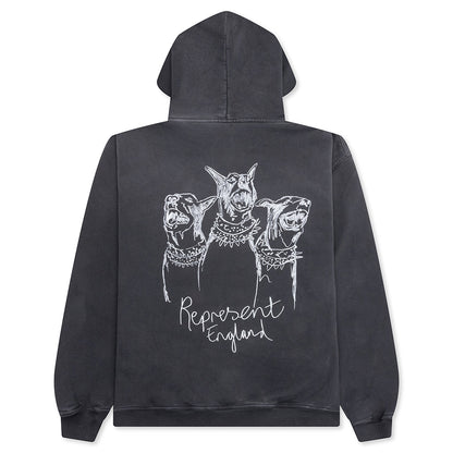 Hand Drawn Thoroughbred Dogs Hoodie - Aged Black