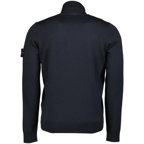 Stone Island Virgin Wool Turtleneck Sweatshirt in Navy
