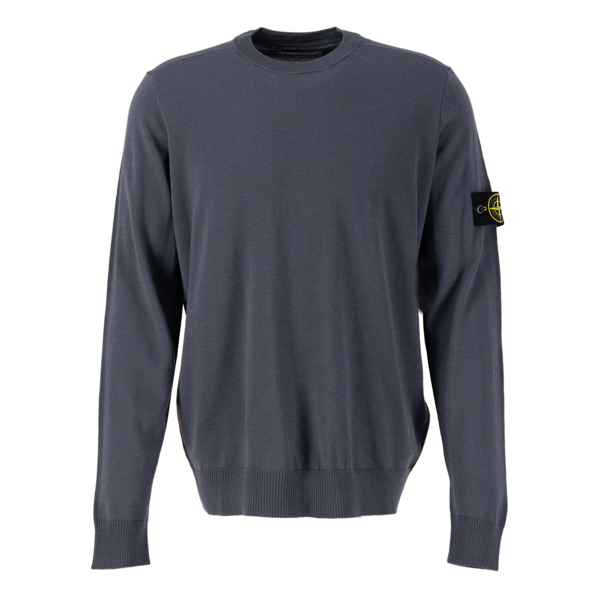 Stone Island Light Wool Crewneck Knit Sweatshirt Dark Grey