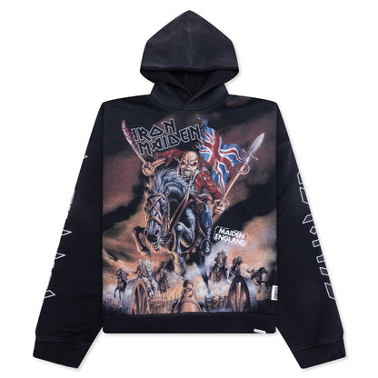Iron Maiden Steed Hoodie - Stained Black