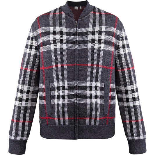 Burberry Morland Dark Charcoal Knit Bomber