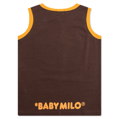 Kid's Milo Face Tank Top - Brown