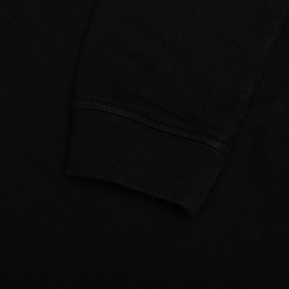 Upside Down Logo Hoodie - Black/White Embroidery