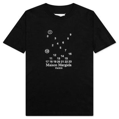 Numeric Logo Mako Cotton T-Shirt - Black