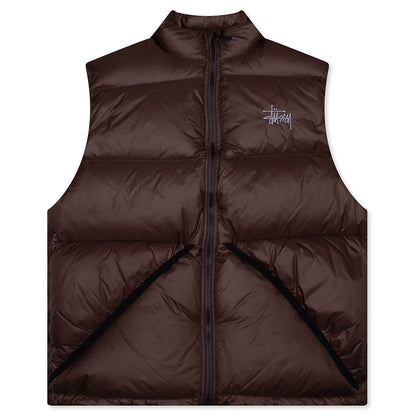 Micro Ripstop Down Vest - Brown