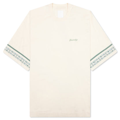 Floral Detail Cotton T-Shirt - Ivory