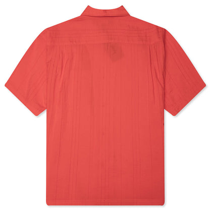 Pleated Textured Shirt - Red
