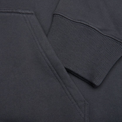 Printed Felpa Slim Fit Hoodie - Charcoal