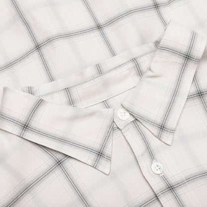 Shadow Plaid Rayon Shirt - Natural