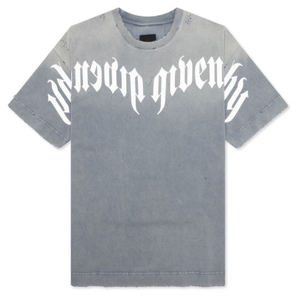 Distressed Logo T-Shirt - Military Blue