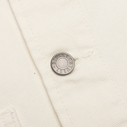 Cord Collar Canvas Chore Jacket - Bone