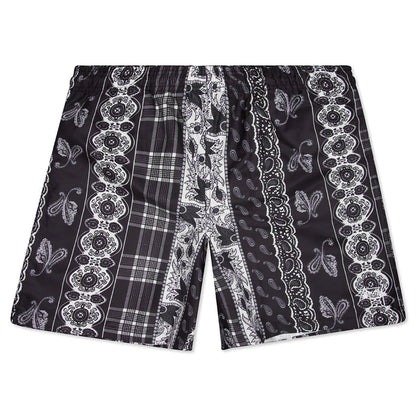 Paisley Plaid Water Short - Black