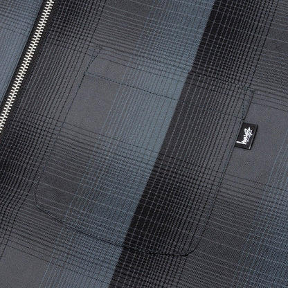 Shadow Plaid Zip Shirt - Charcoal