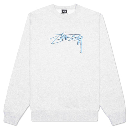 Smooth Stock Embroidered Crew - Ash Heather