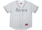 SUPREME RHINESTONE BASEBALL JERSEY PINSTRIPE