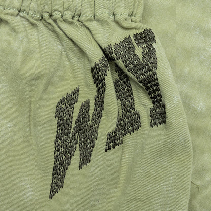 Twill Cargo Wide Leg Pant - Green