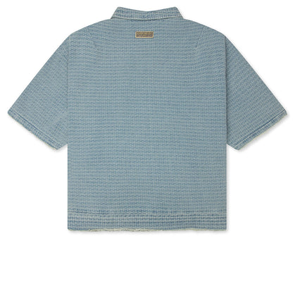 Vintage Indigo Zip Front Short Sleeve - Light Indigo